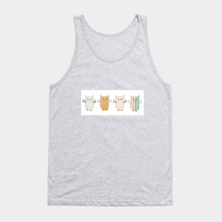 4 Owls Flying Horizontal Tank Top